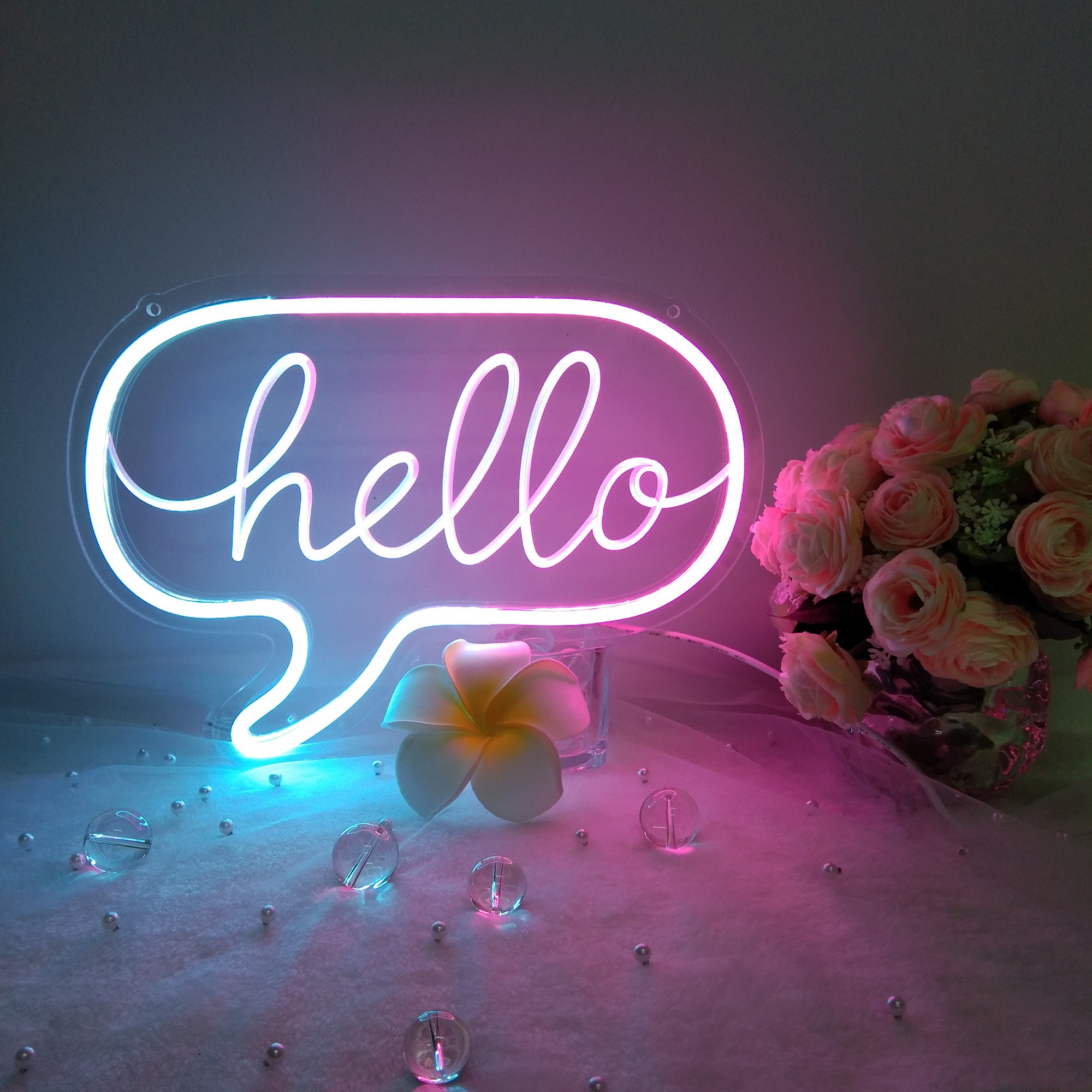 Neon Sign Light Hello Led USB 5v Personalized Birthday Decoration Room Bar Home Bedroom Party Wall Decor Neon Mural Ornament Gift