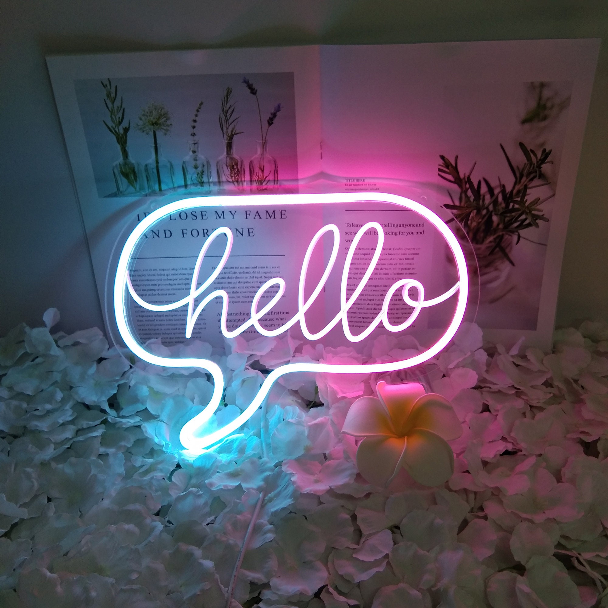 Neon Sign Light Hello Led USB 5v Personalized Birthday Decoration Room Bar Home Bedroom Party Wall Decor Neon Mural Ornament Gift