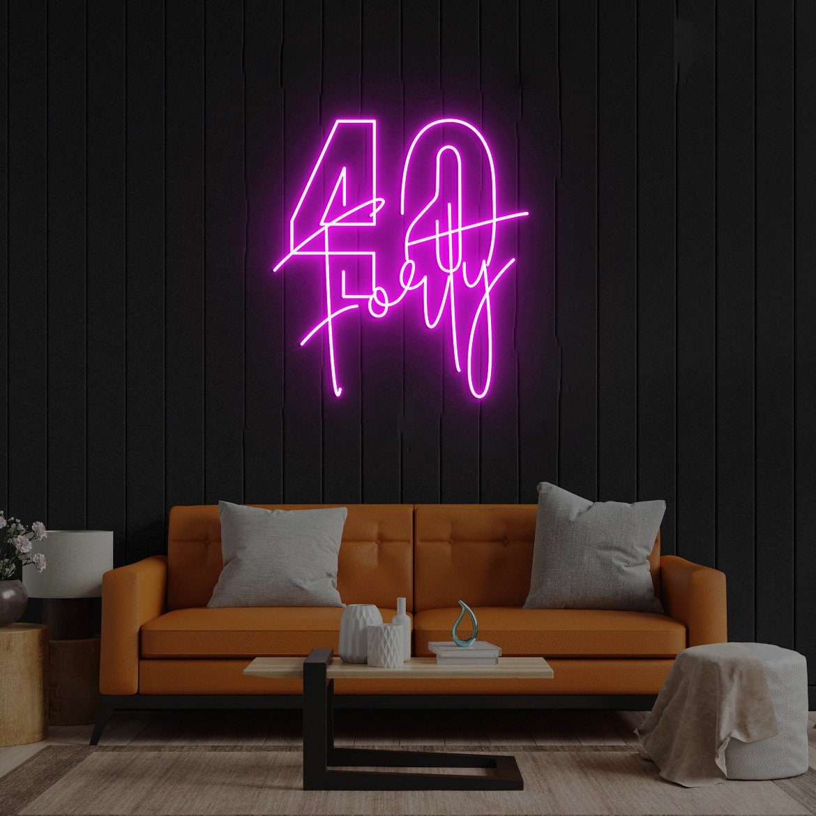 40 Forty Neon Sign, 40th Birthday Decorations,Custom Birthday Neon Light Sign, 40th Birthday Decor, 40th Birthday Neon Sign