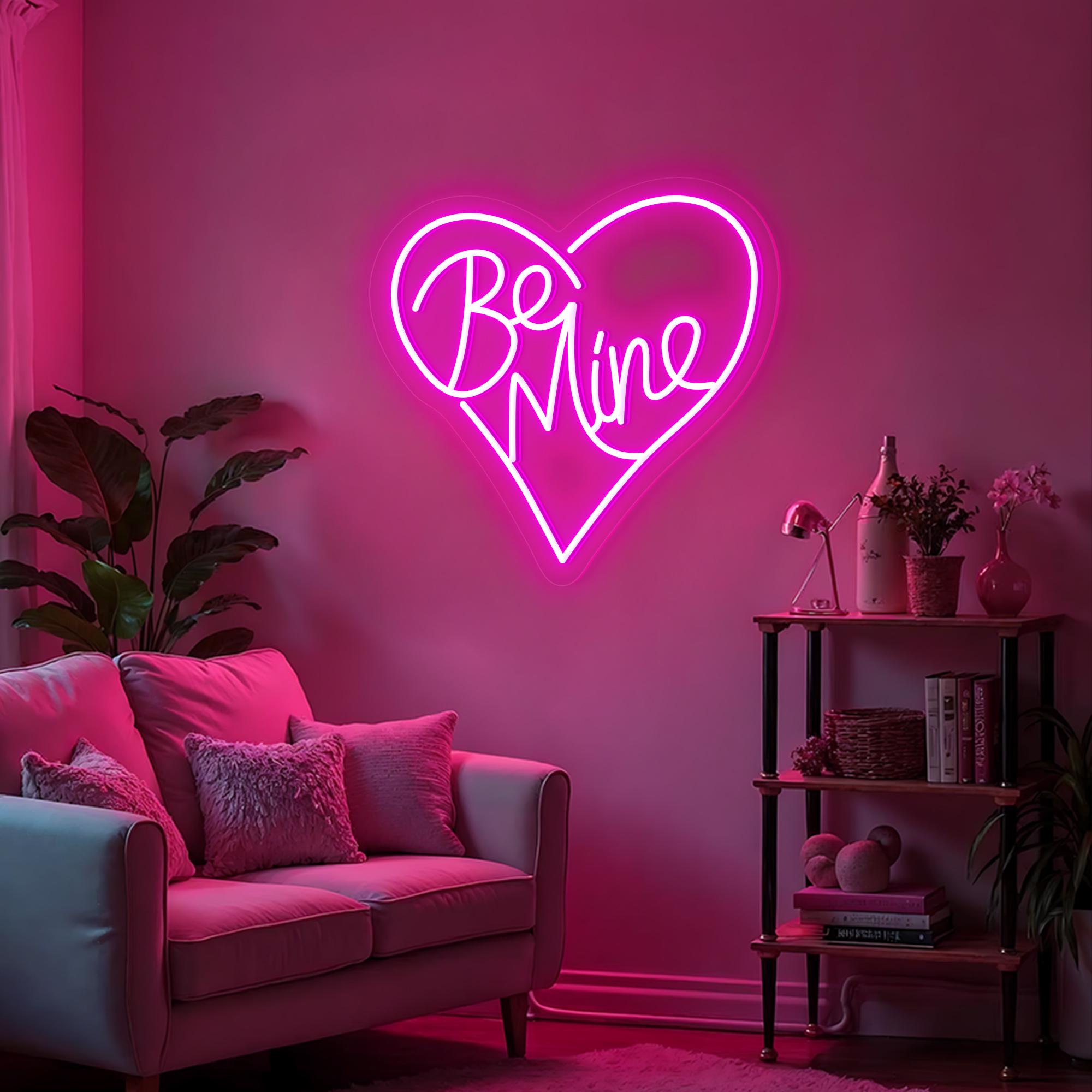 Be Mine Custom Neon Sign Custom Valentine Neon Sign Couple Room Decor Neon Sign Personalized Gifts for Valentine Love Hotel Room Decor