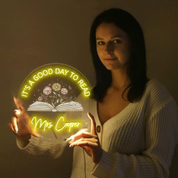 Reading Teacher Neon Sign, Teacher Appreciation, It's A Good Day To Read, Classroom Door Hanger, Personalized Language Teacher Neon Sign