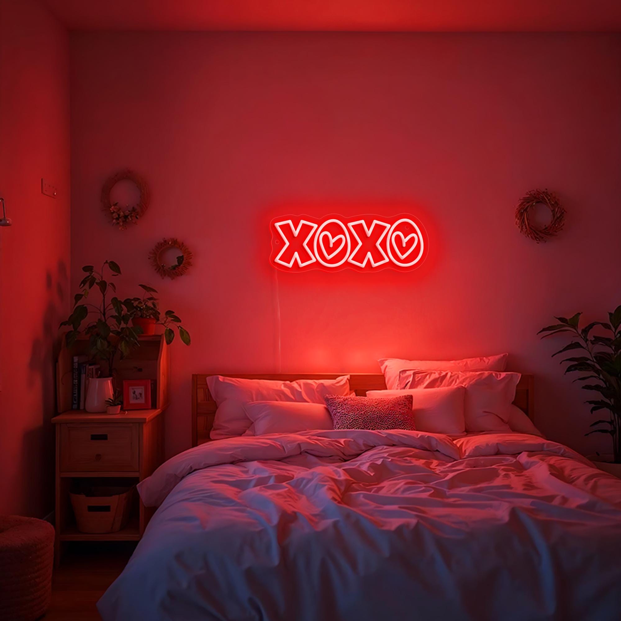 XOXO Neon Sign Valentine Gifts For Girlfriend Personalized Gift for Her Bedroom Decor Dorm Decor Custom Gift Birthday Gift Best friend Gift