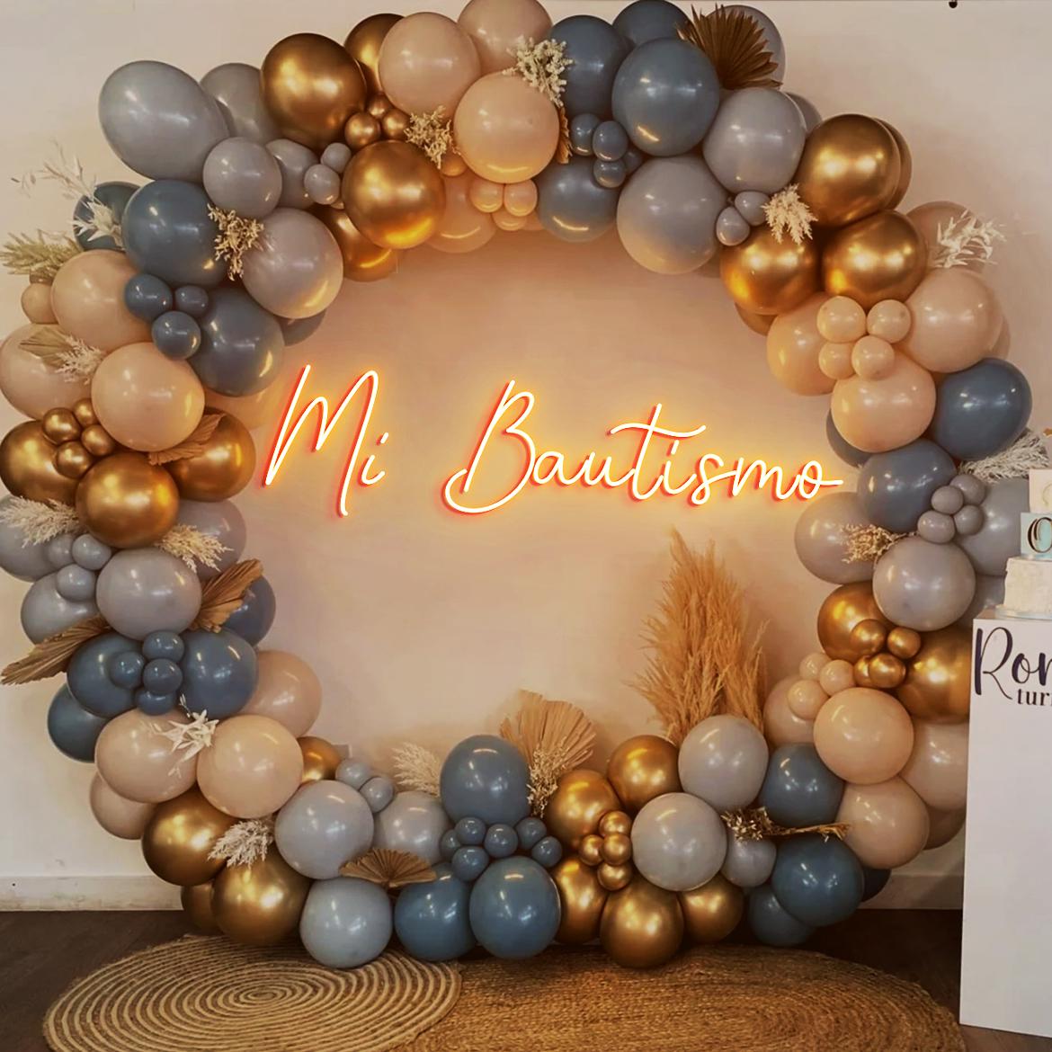 Mi Bautismo Neon Sign, My Baptism Spanish Party Backdrop Wall Neon Light, Christening Party First Communion Religious Party Decorations