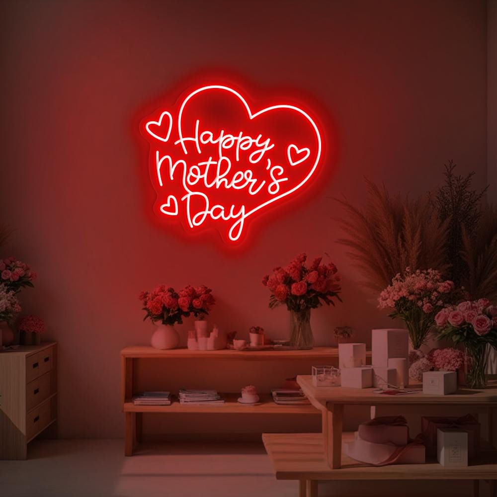 Happy Mother's Day Neon Sign, Custom Neon Sign for Mom, Mother's Day Neon Sign, Home Wall Decor, Gift for Mother's Day, Personalized Gifts