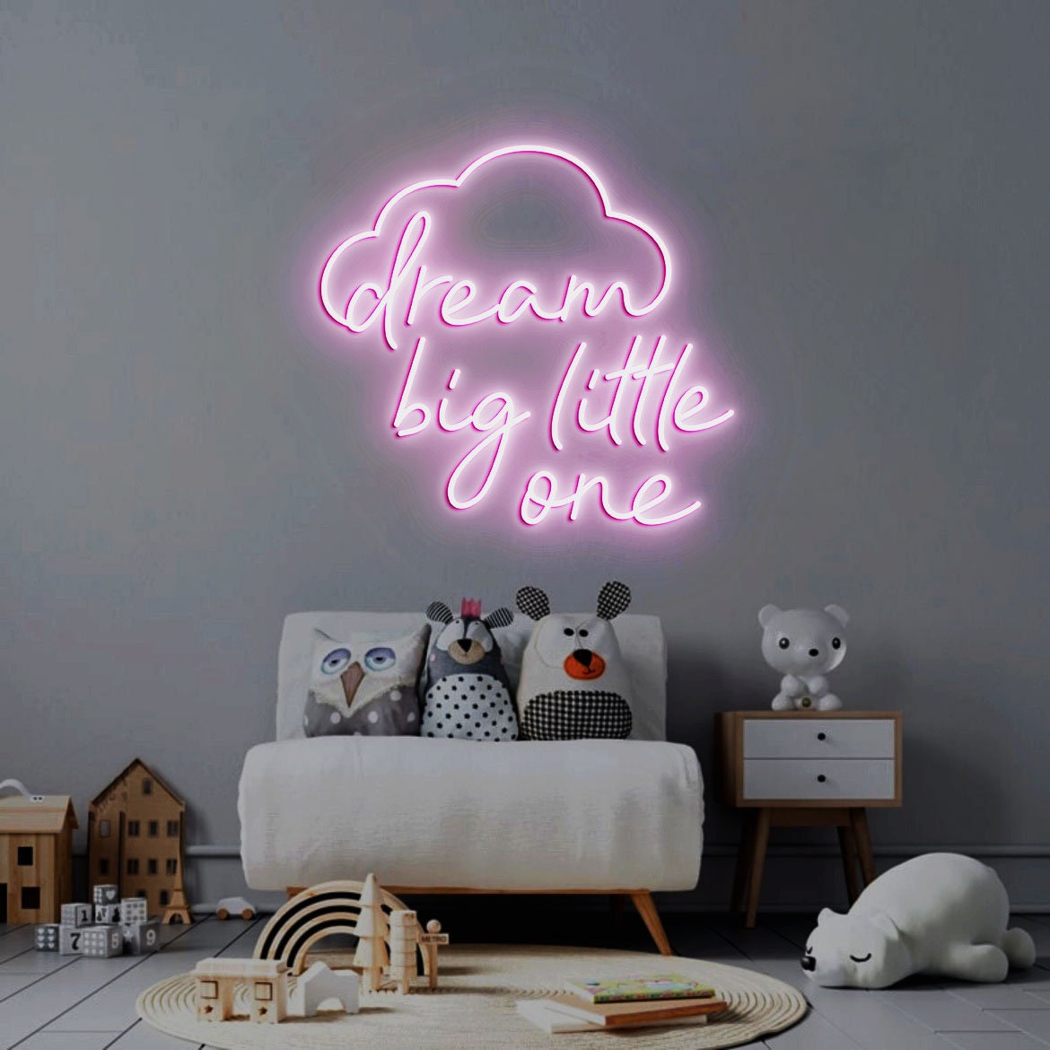 Dream Big Little One Neon Light, Neon Sign Light Decor, Baby Bedroom Neon Sign, Baby Room Decor, Wall Decoration Children's Room