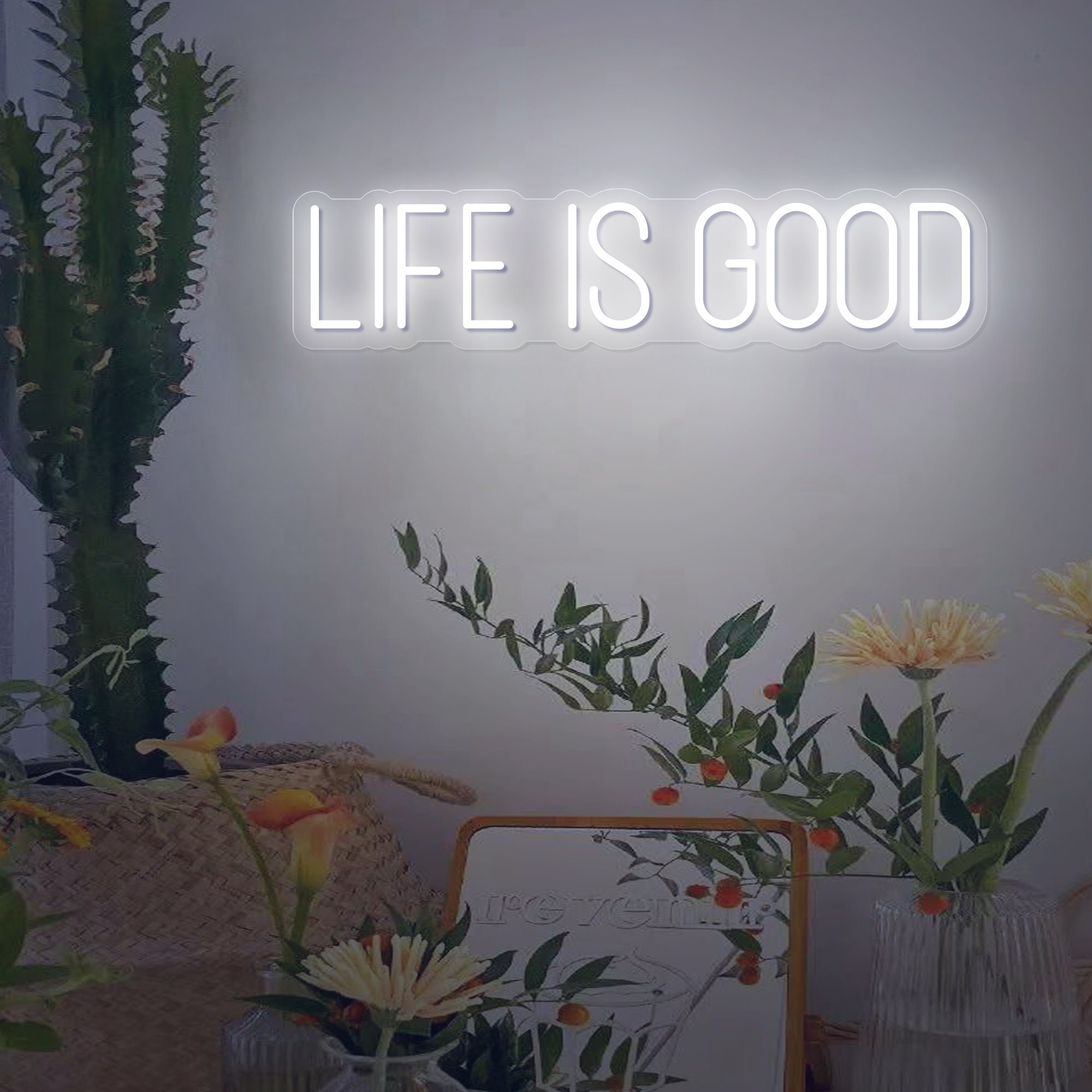 LIFE IS GOOD Neon Signs, Led Sign Neon Lights, Neon Lights for Wall, Bedroom, Game Room Decor,Handmade Sign,Wall Art,Gifts For Her