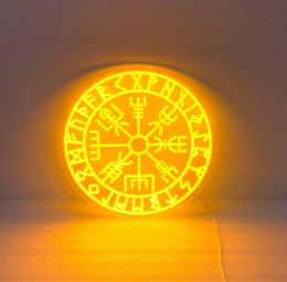 Vegvisir Rune Neon Sign, Viking Wall Ar,t Viking Wall Decor. Vegvisir Nordic Decor, Norse Viking Sign Decor Man Cave Wall Decor