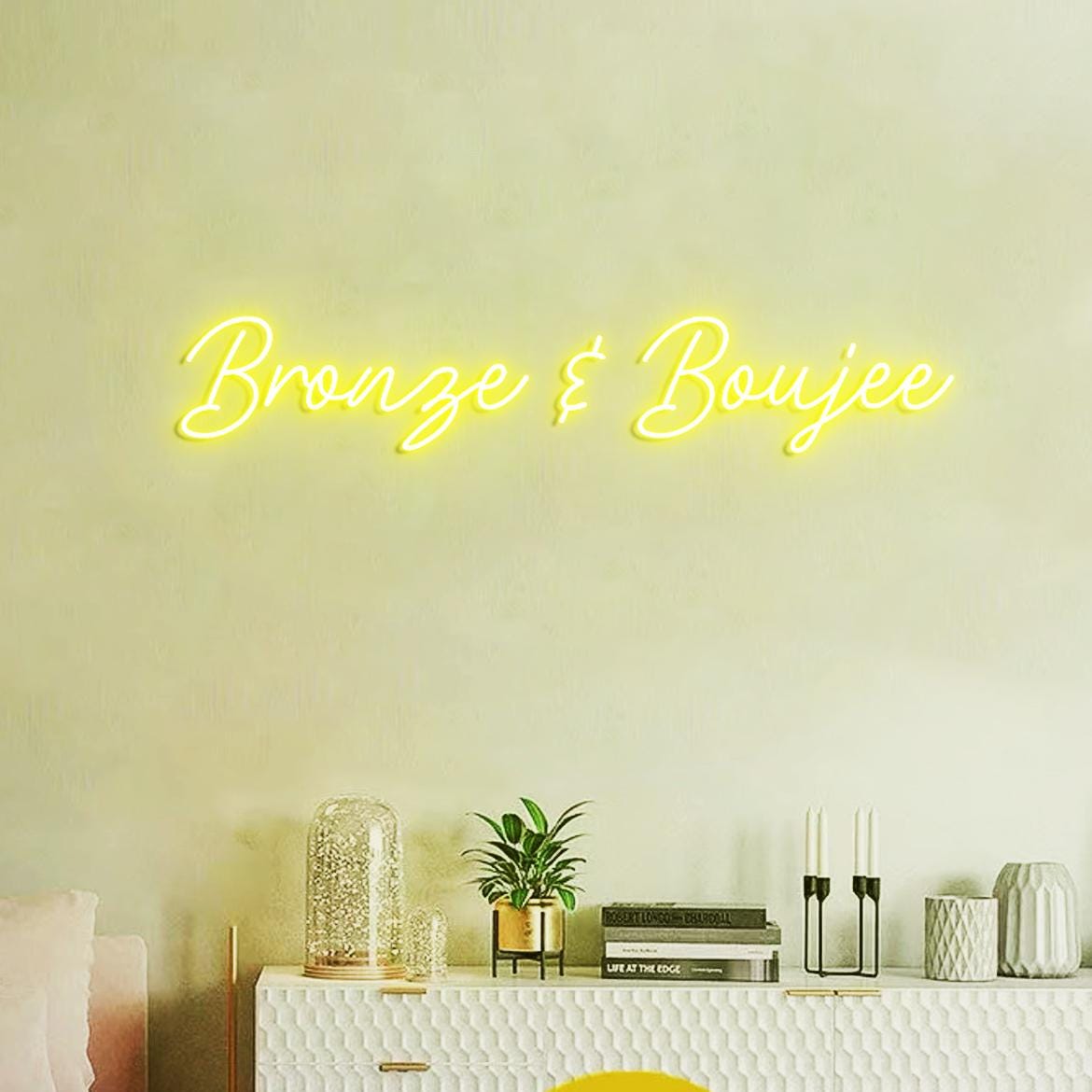 Bronze and Boujee Neon Sign, Bronze & Boujee Tanning Salon Wall Decor Idea, Bronzed Studio Wall Neon Light, Bronze Body Tanning Neon Sign