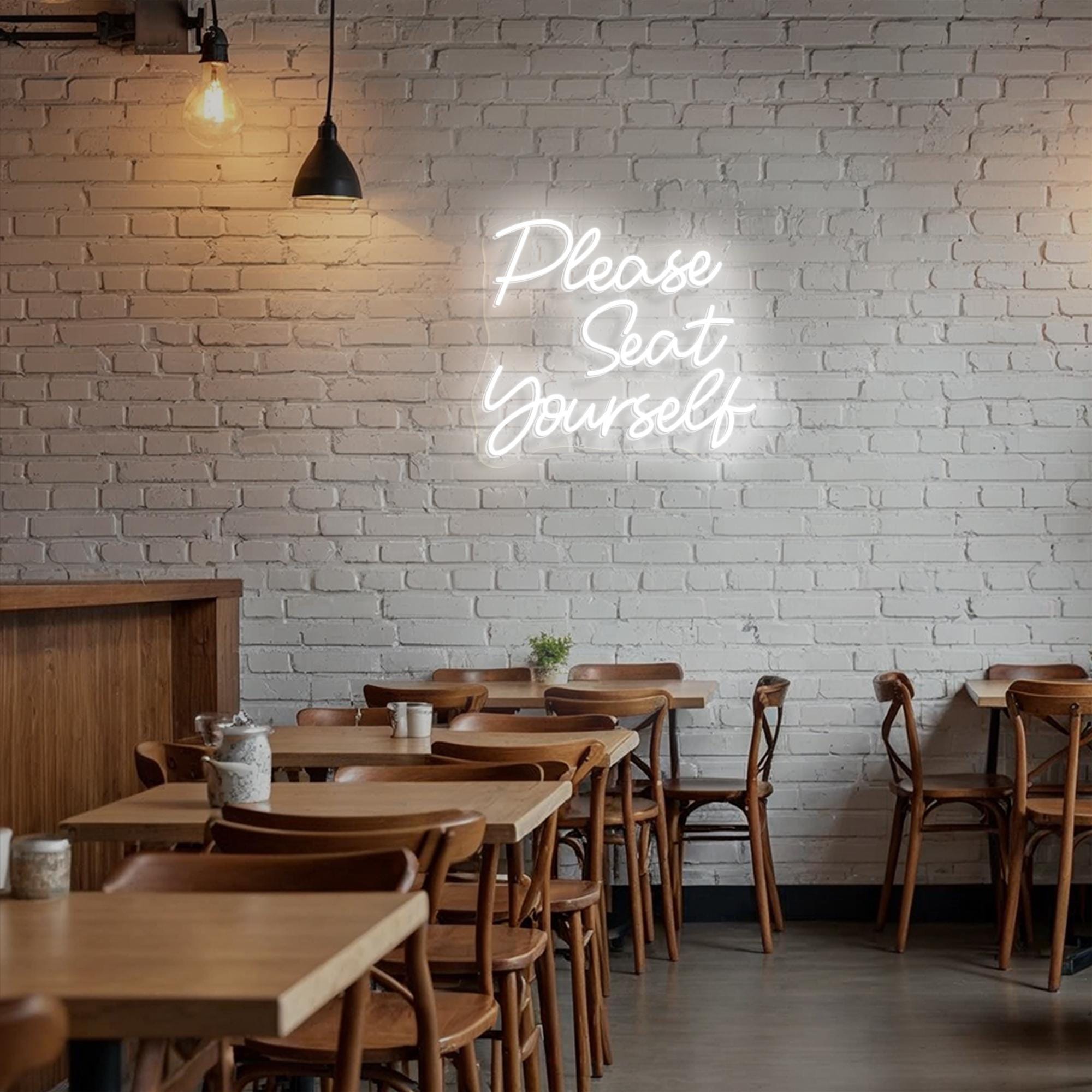 Please Seat Yourself Neon Sign - Funny Restroom LED Neon Light, Bathroom Wall Hanging, Restaurant Decoration Cafe Shop Sign Office Bathroom