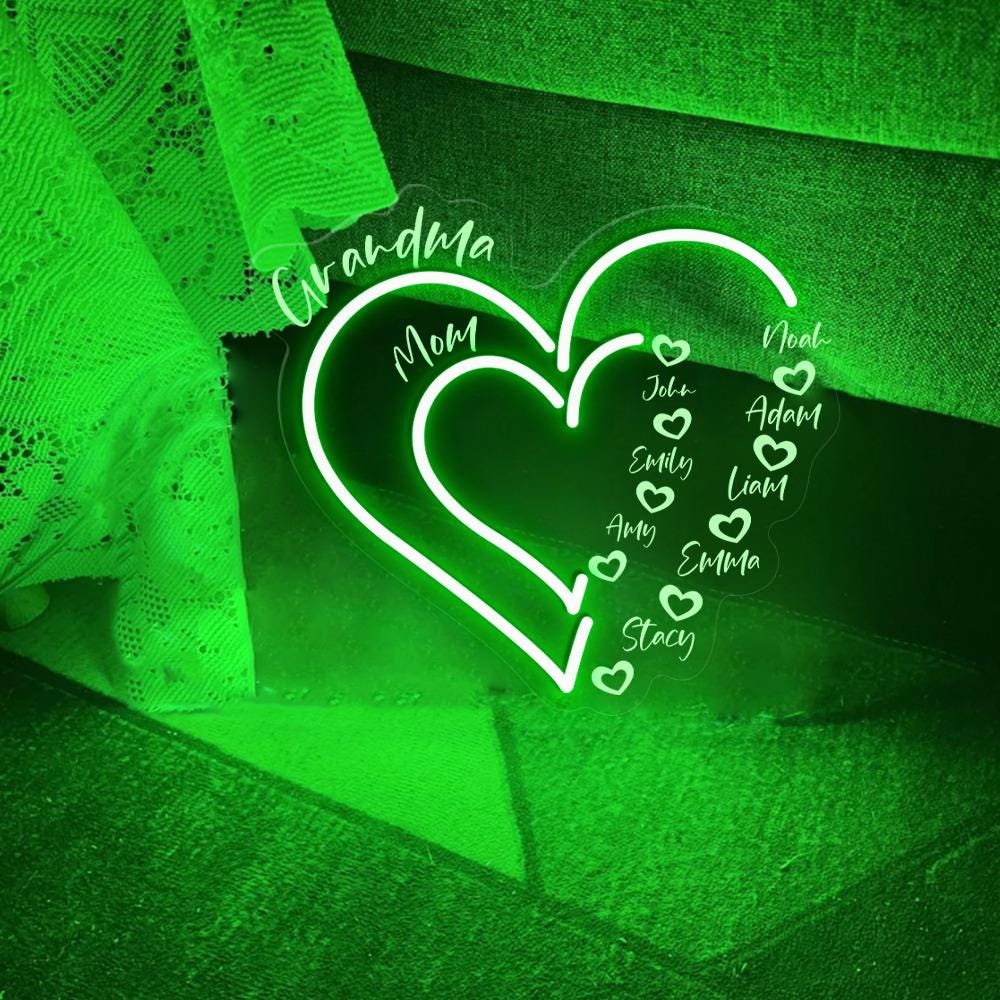 Custom Grandma Neon Gifts, Grandma Heart Neon, Nana Neon With Grandkids Name, Gift For Grandma, Mother's Day Neon, Personalized Grandma Neon