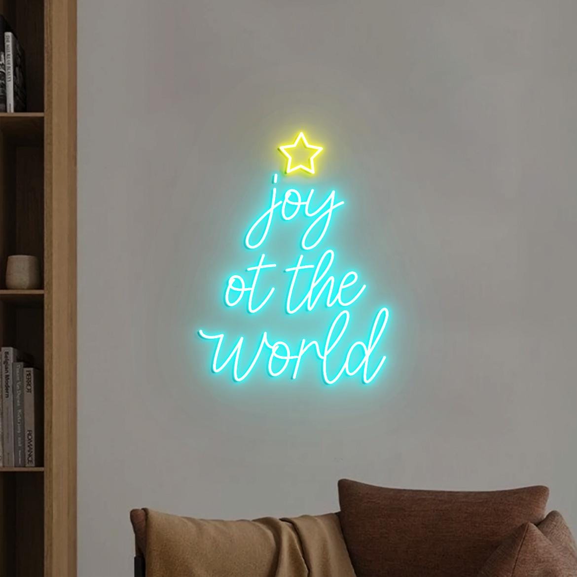 Joy to the World Neon Sign, Joy Christmas Sign Wall Decor, Joy to the World Tree Signs, Christmas Holidays Home Decorations Pieces