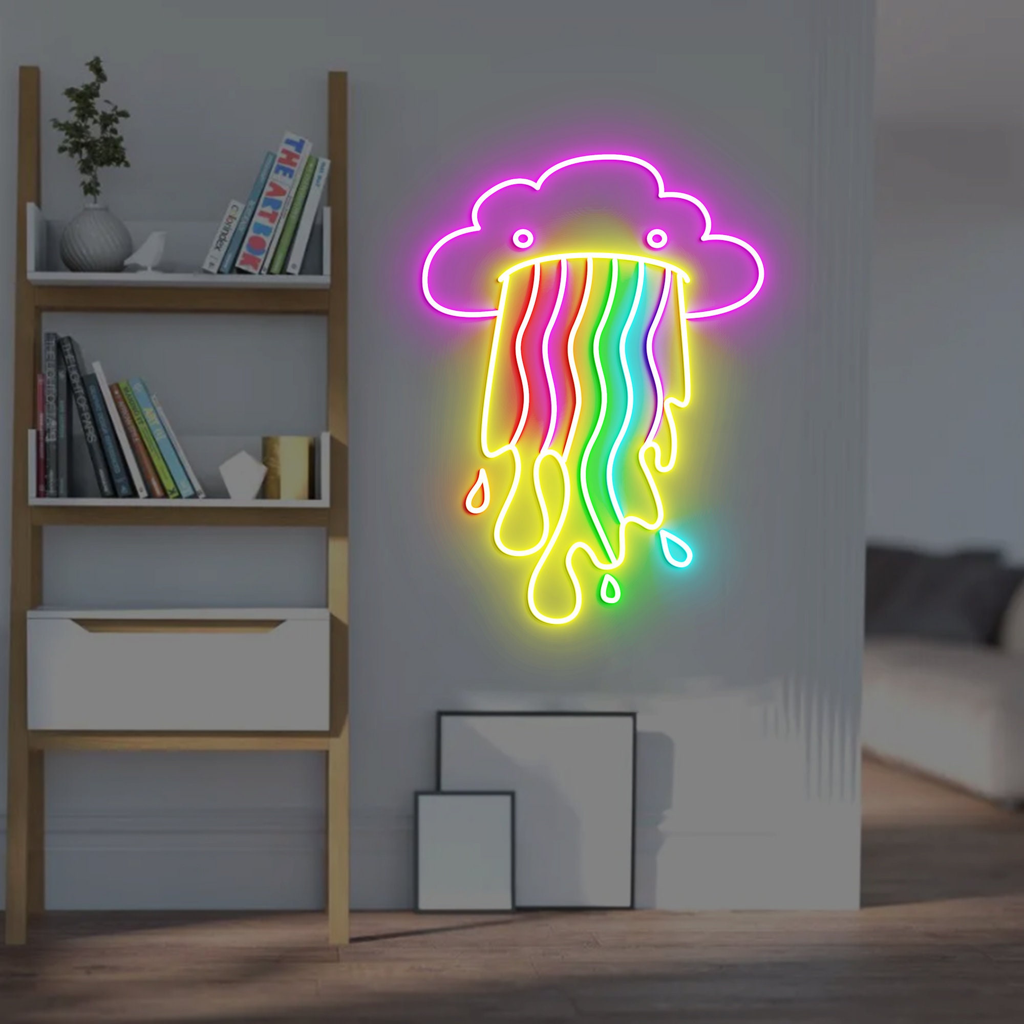 Rainbow Cloud Neon Light, Neon Sign Light Decor, Bedroom Neon Sign, Rainbow Cloud Led Sign, Home Neon Lights, Wall Decoration
