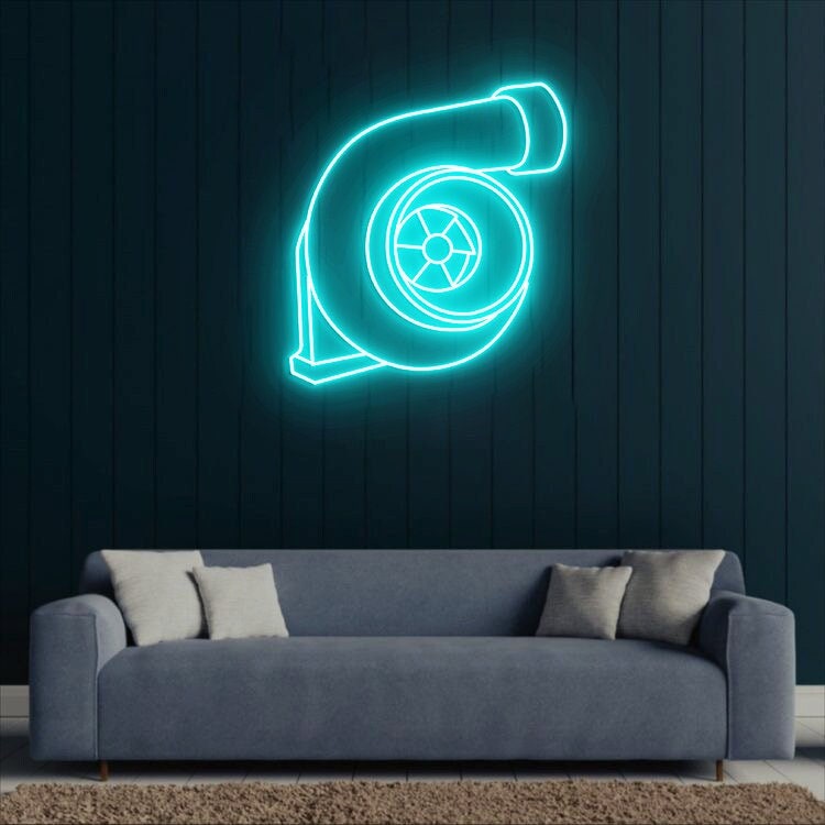 Turbo Neon Light, Turbo Wall Art, Car Garage Decor, Man Cave Gift, Gift for Men