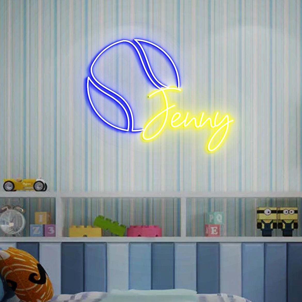 Custom Tennis Ball with Name Neon Sign, Personalized Tennis Gift for Kids, Custom Tennis Ball Room Decor, Custom Tennis Player Name Sign