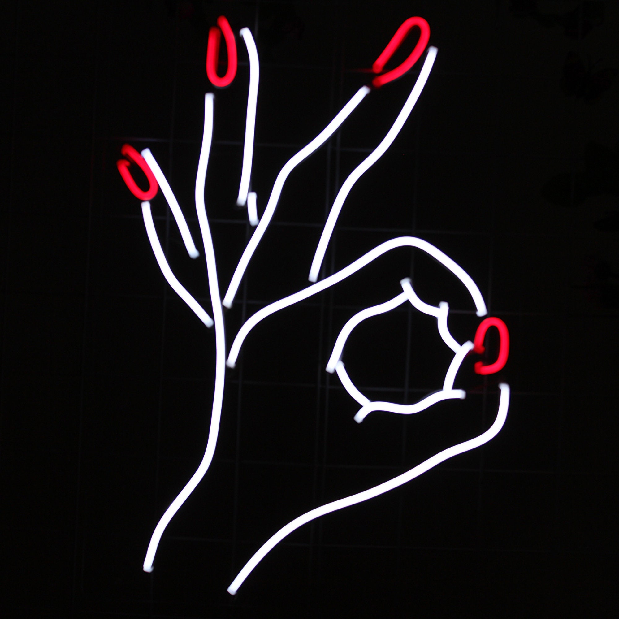 Neon Sign Light Custom OK Hand Finger Wall Business Gift Lamp| Custom Neon Sign For Home Bar Party Shop Decor Beauty Nail Decoration