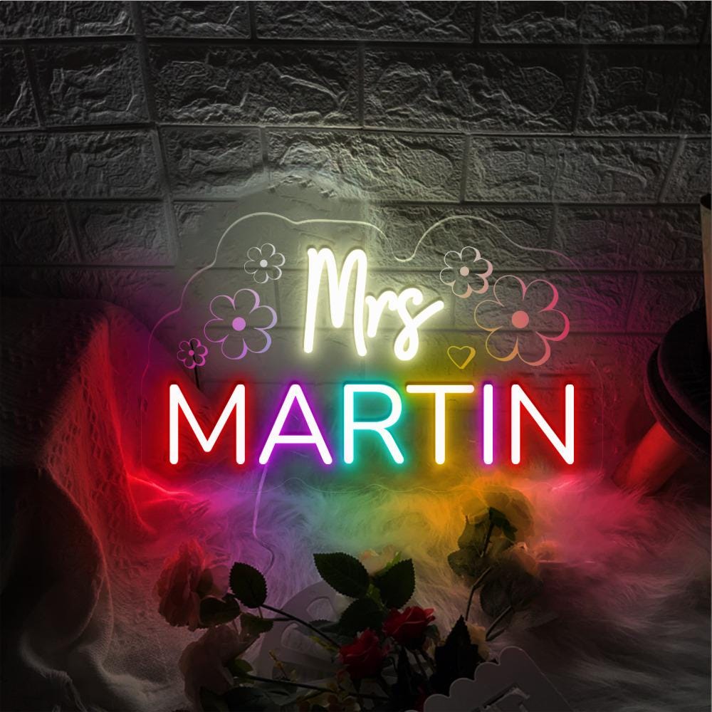 Personalized Teacher Door or Wall Neon Sign, Classroom Sign, Teacher Name Neon Sign, Classroom Door Hanger, Personalized Teacher Neon Sign