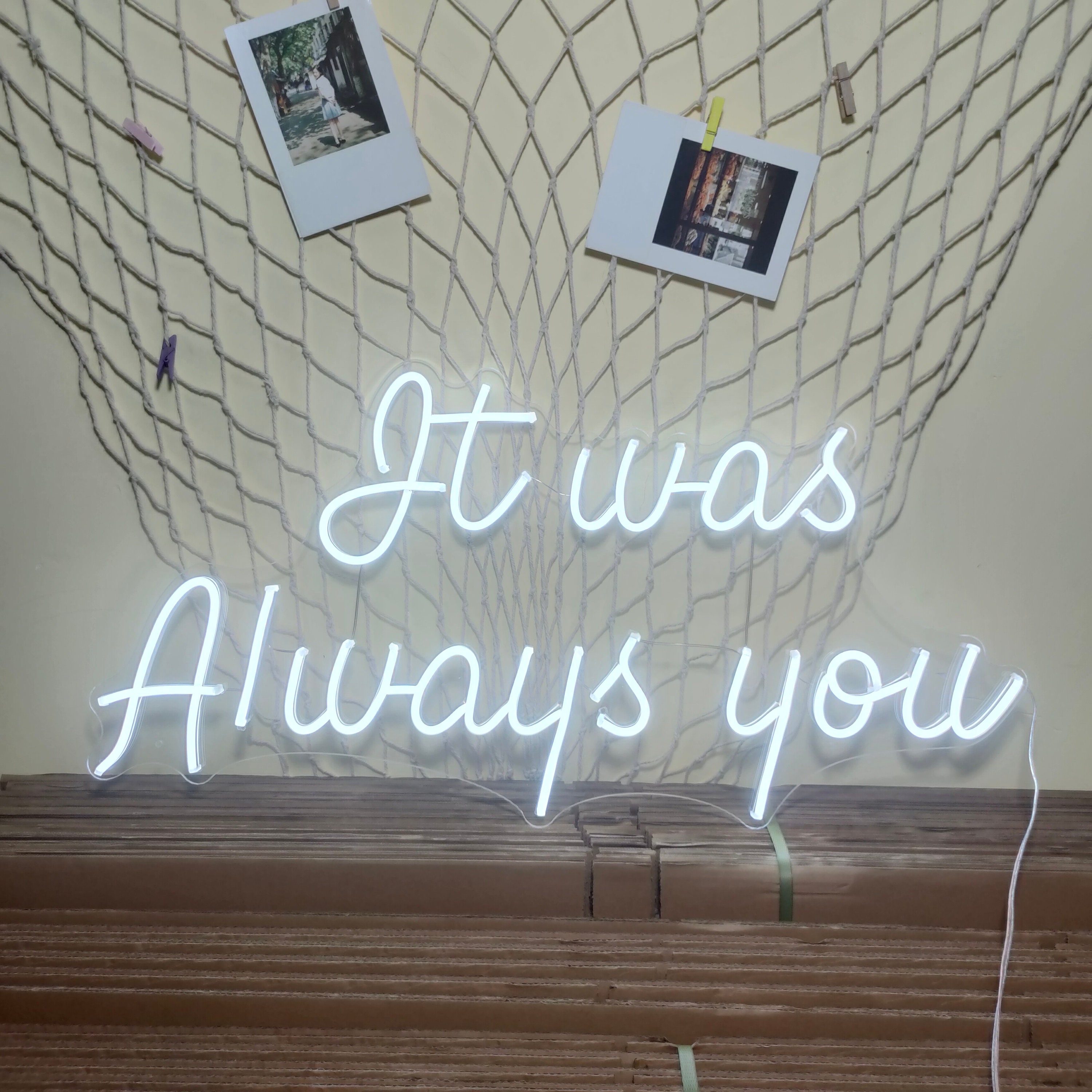 Neon Light It was always you Sign Custom Name Led Wedding Decor Engagement Party Home Room Decoration Anniversary Wall Decor Bar Neon Sign
