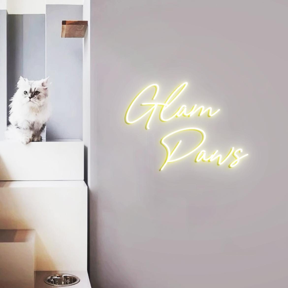 Glam Paws Neon Sign, Neon Lights for Pet Salon Wall, Dog Grooming Salon Decor Ideas, Neon Sign Display Grooming Dog Salon
