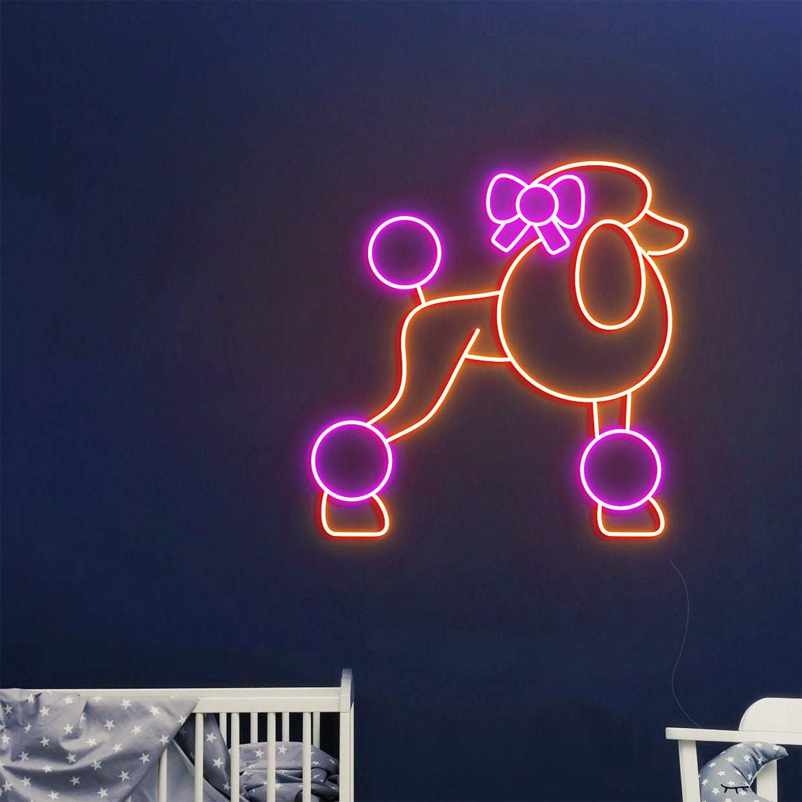 Cute Poodle Dog Neon Sign, Dog Pet Shop Wall Decor, Dog Salon Wall Art, Gift for Dog Lover, Dog Neon Sign Wall Art