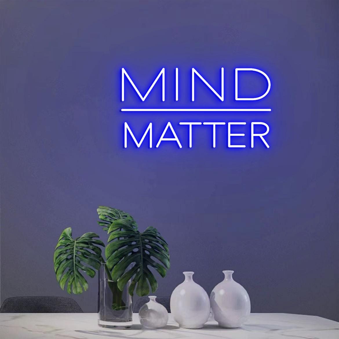 Mind Over Matter Neon Sign, Mind Over Matter Gym Motivational Signs, Office Gym Wall Signs, Gift for Home Gym Idea, Workout Room Signs