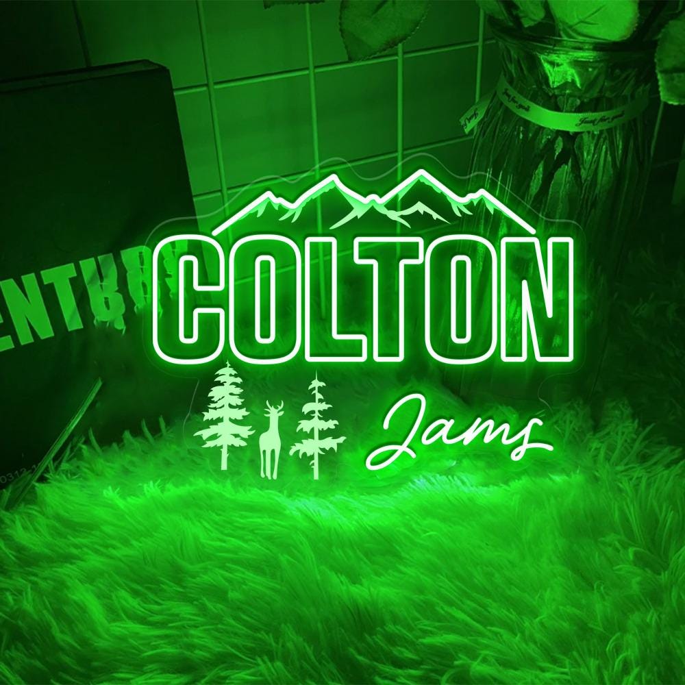 Custom Neon Theme Name Sign, Wildlife Nursery Decor, Custom Name Neon Sign, Name Neon Sign for Nursery, Neon Name Decor , Nursery Wall Art