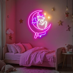 Devil Cat Moon Neon Sign Halloween Cat Neon Light Spooky Gifts Halloween Wall Art, Witchy Bedroom Decor, Anime Gothic Decor For Cat Lover
