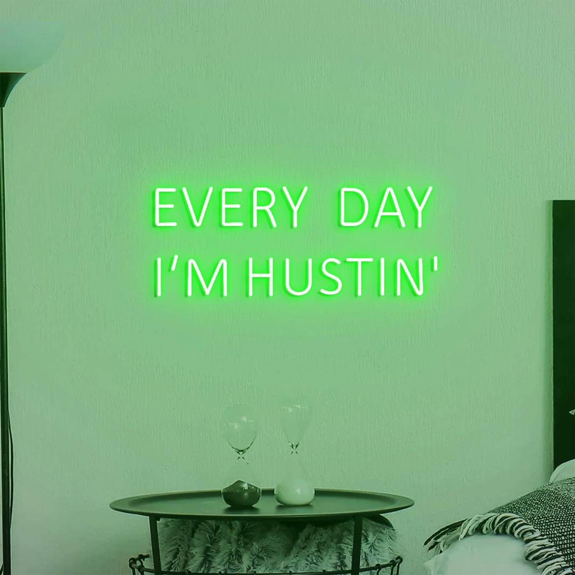 Everyday I'm Hustin' Neon Sign, Hustle Sign Boss Office Decor, Hustling Business Decor, Motivational Hustle Quote Wall Signs, Boss Gift