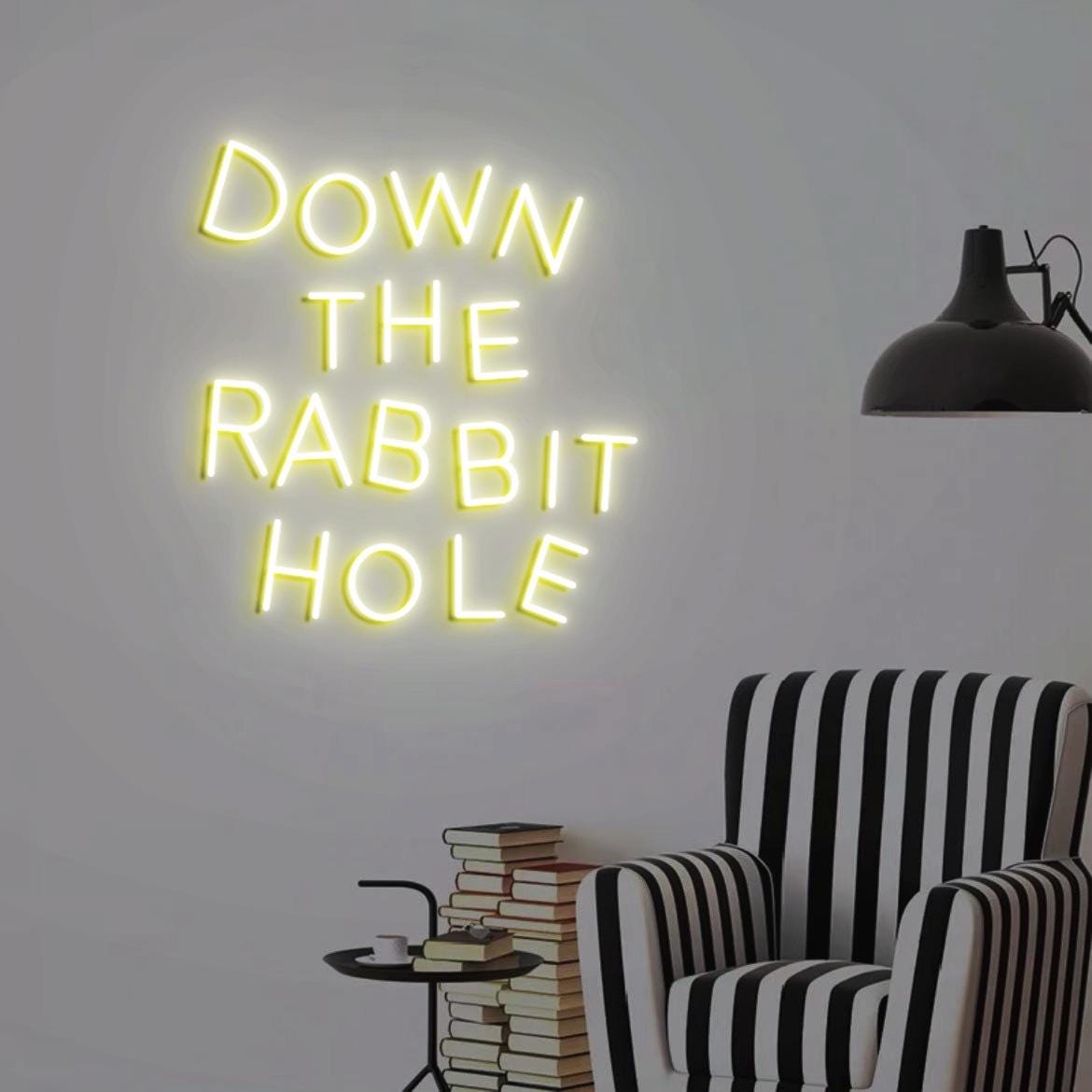 Down the Rabbit Hole Neon Light, Wonderland Themed Party Backdrop, Rabbit Hole Sign, Wonderland Sign Backdrop Decor