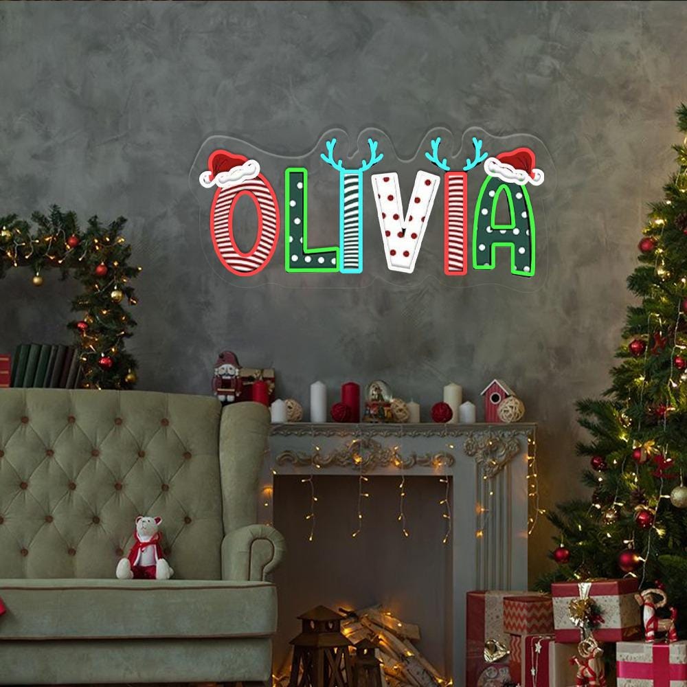 Custom Name Christmas Neon, Christmas Gifts, Christmas Neon Sign, Family photo Christmas Neon, Christmas Family, Christmas Neon Sign Gifts
