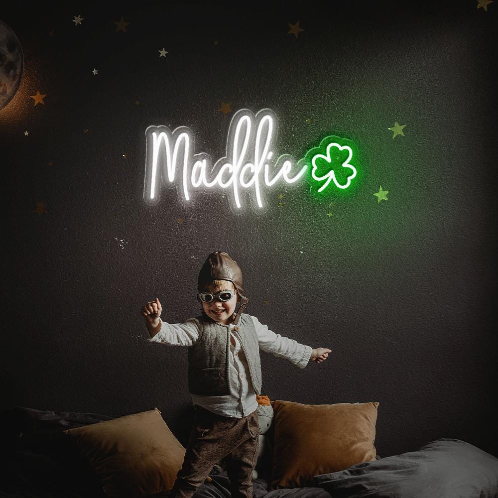 Custom Name With Heart LED Neon Sign For Kids, Neon Sign Bedroom, Kids Room Decor, Bedroom Nursery Neon, Gift For Kids, Birthday Baby Gifts