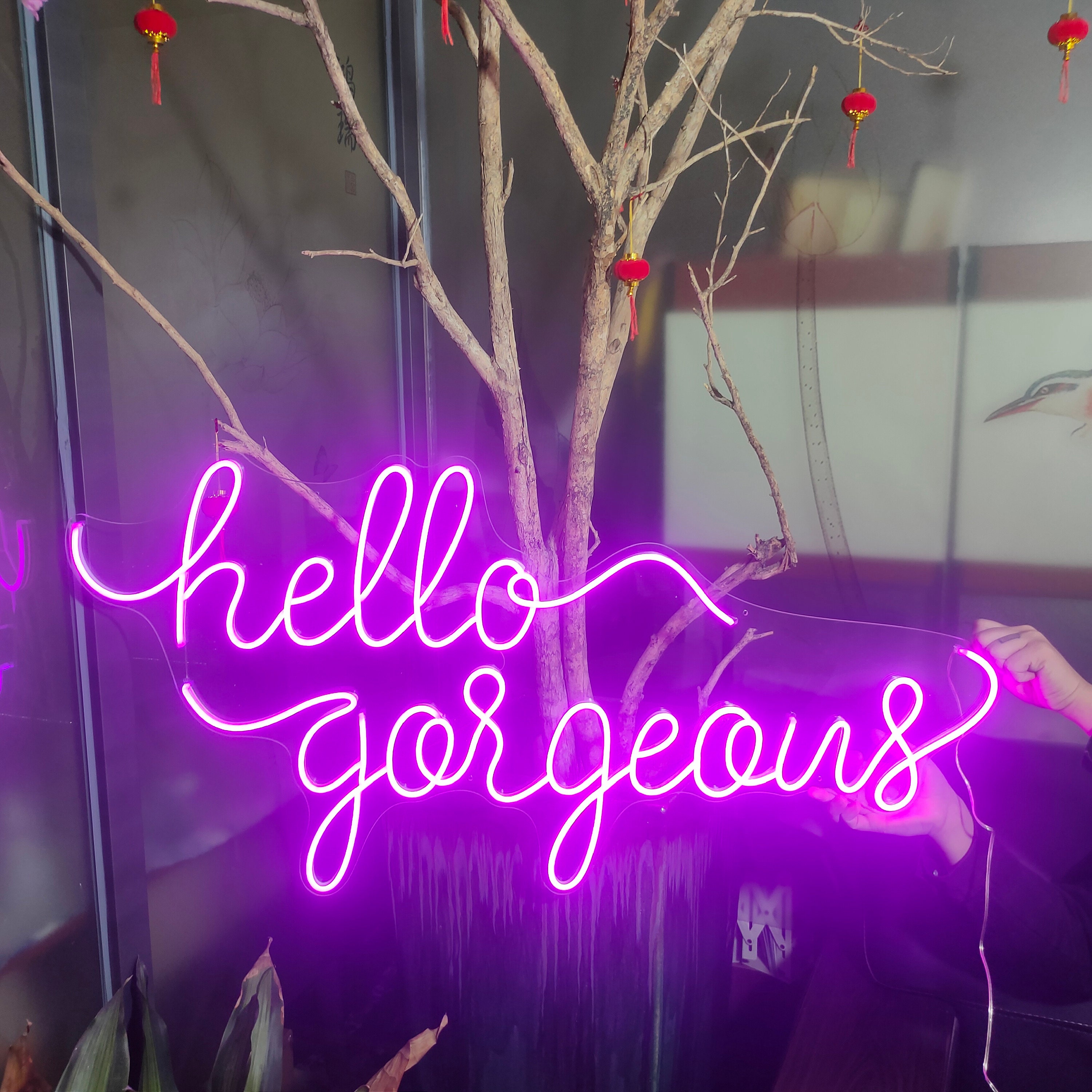 Custom Neon sign hello gorgeous Sign Neon Light Wedding Decoration Neon Sign Bedroom Neon Sign Wall Decor Led Neon Sign Beer Neon Sign