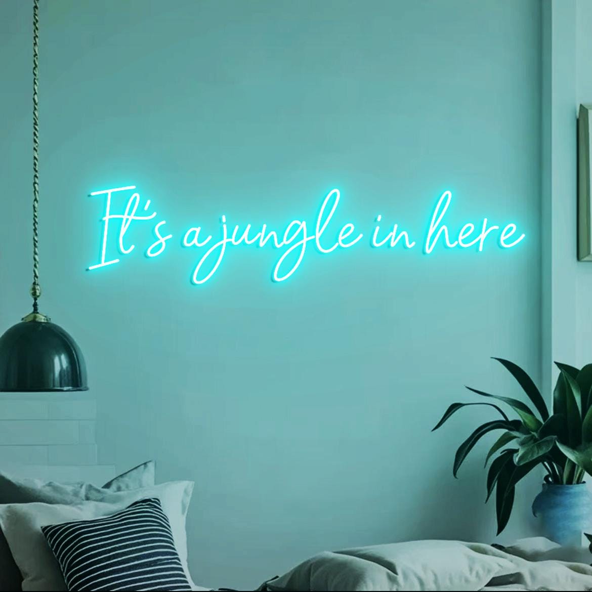 Custom Neon Sign It's a jungle in here, Jungle Themed Room Decor, Jungle Party Led Neon Light, Green Jungle Wall Neon Sign Light