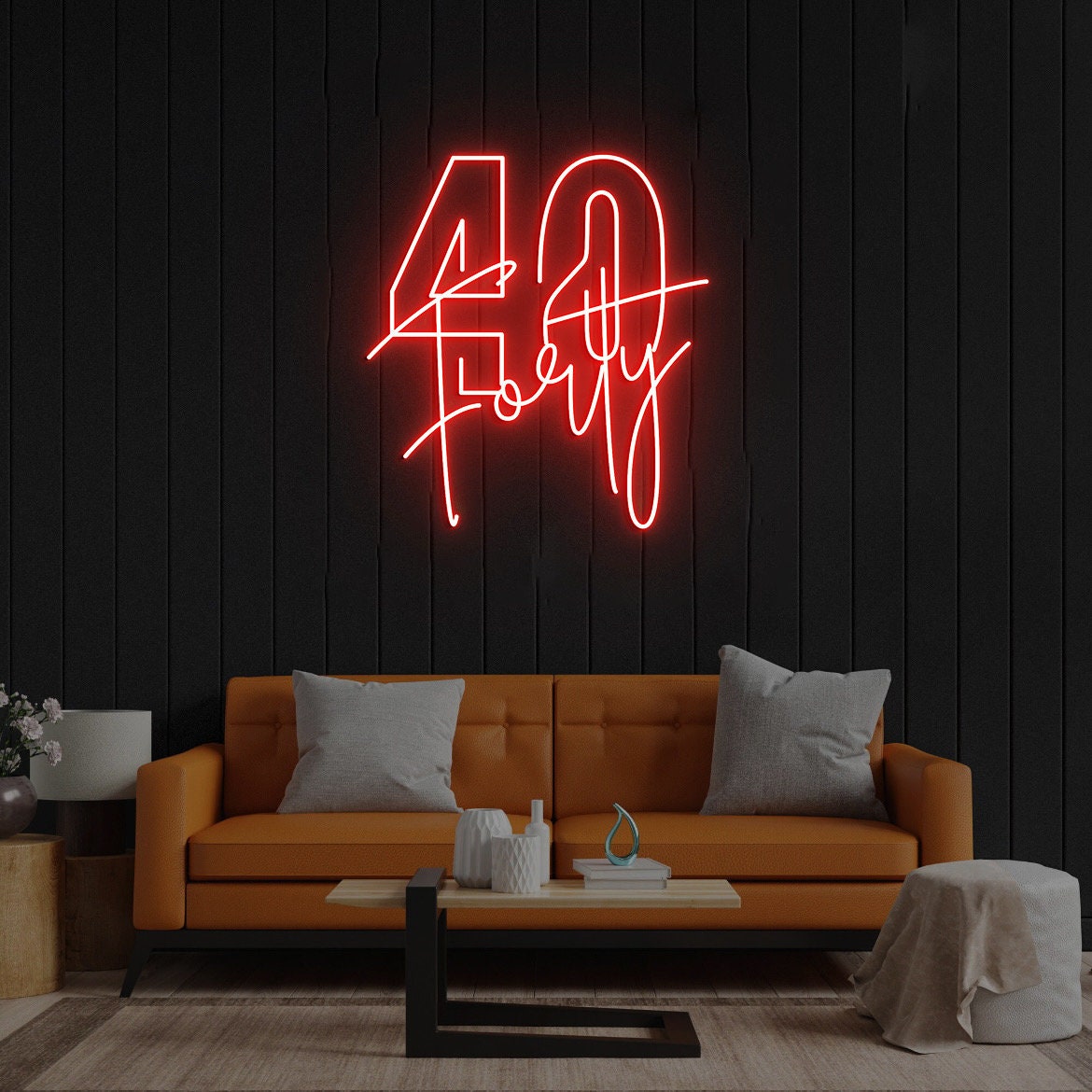 40 Forty Neon Sign, 40th Birthday Decorations,Custom Birthday Neon Light Sign, 40th Birthday Decor, 40th Birthday Neon Sign