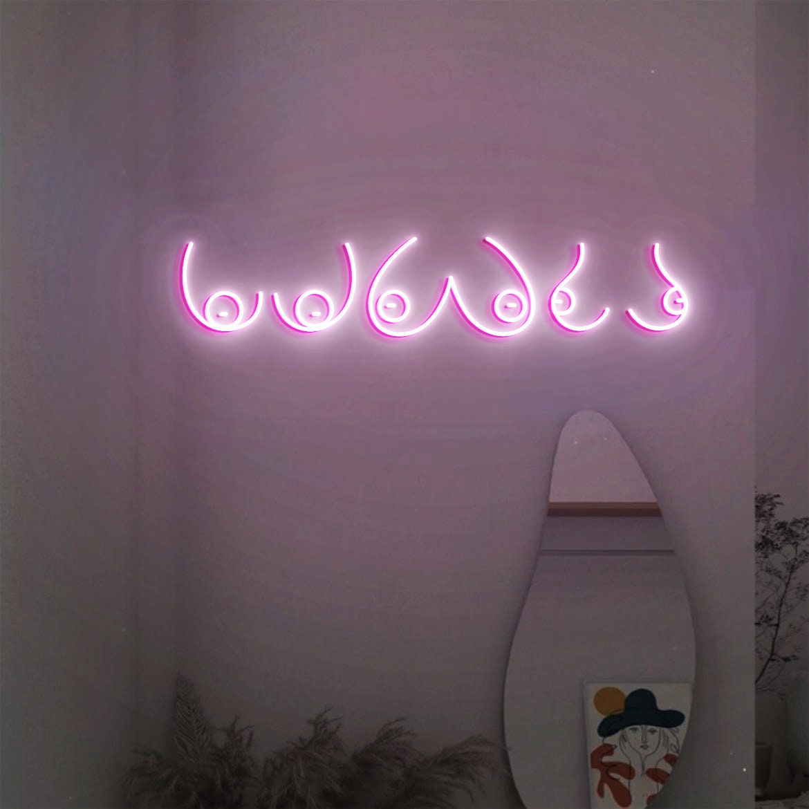 Breast Neon Sign, Breast Art, Body Positivity Wall Art, Feminist Wall Art, Woman Body Positive, Body Positive Art, Breast Cancer Awareness