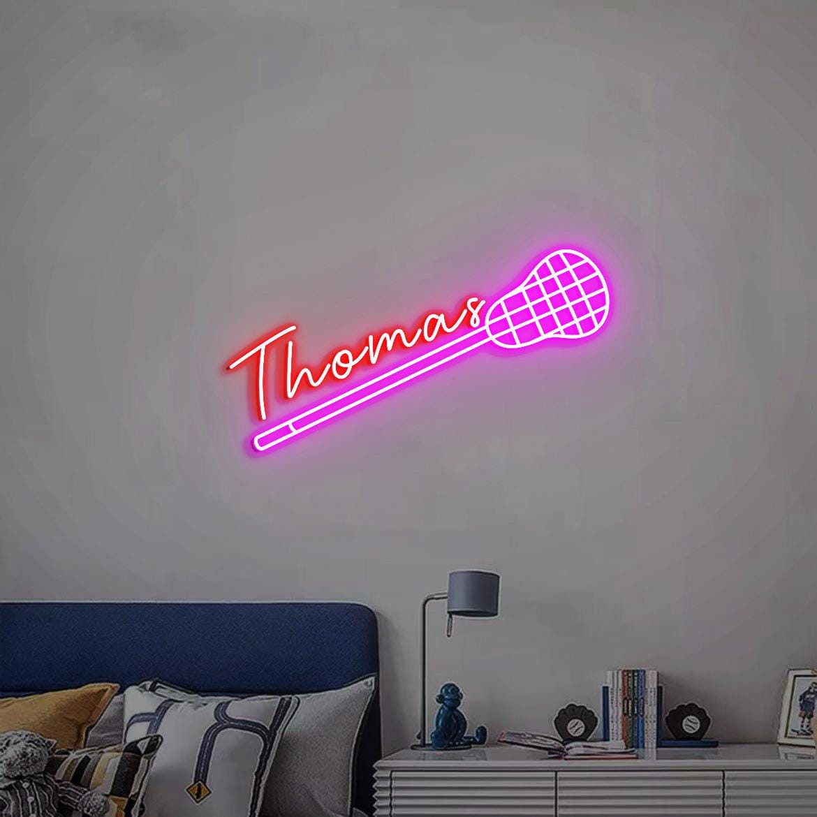 Lacrosse Neon Sign, Lacrosse Stick with Name Sign, Lacrosse Sports Sign, Lacrosse Sign Decor, Lacrosse Gift, Lacrosse Birthday Gift