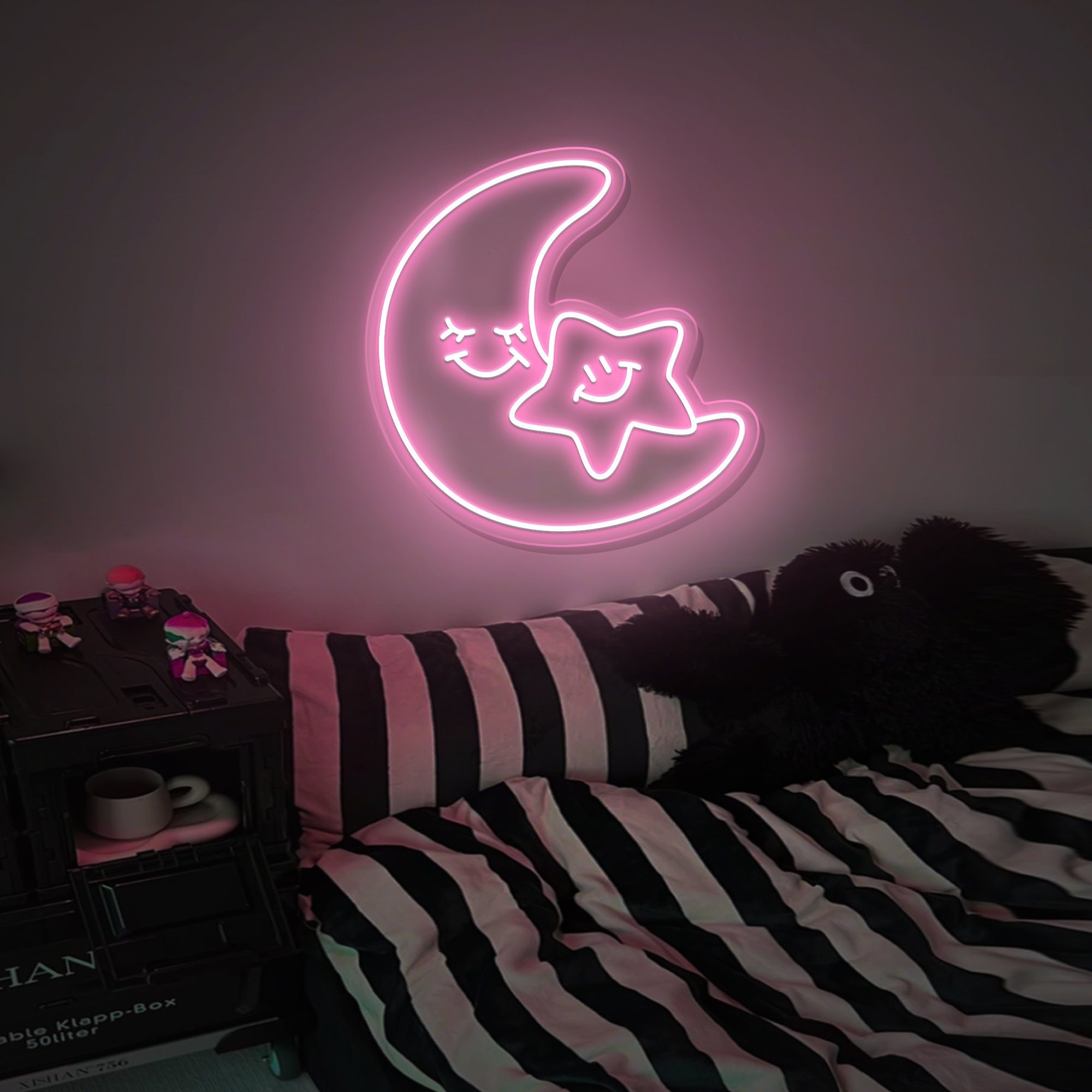 Stars and Moon Neon Sign, Custom Led Neon Light Sign, Wall Decor, Home Decor, Baby Bedroom Decor, Gift For Him, Gift For Her, Kids Gift
