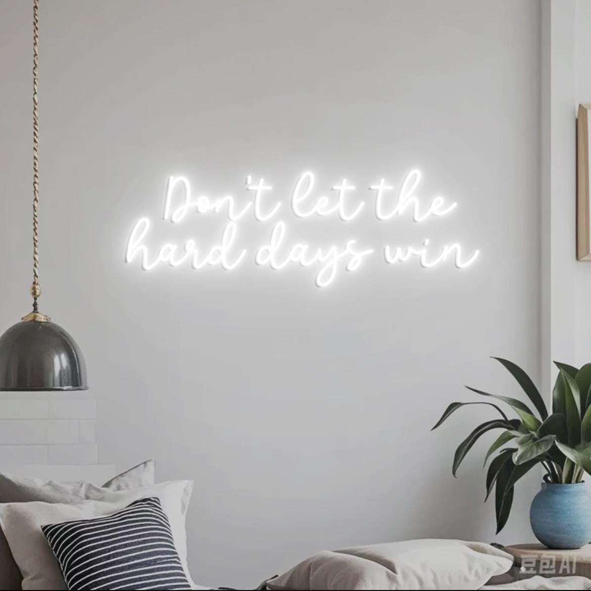 Custom Neon Sign Don't Let The Hard Days Win Motivational Quotes Sign Wall, Hard Signs Office Wall Decor Christmas Motivational Gift