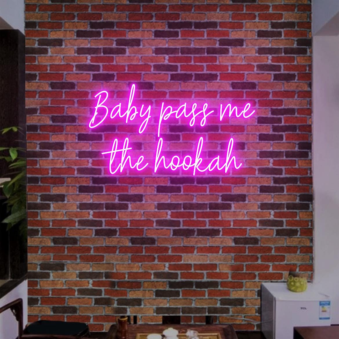 Custom Neon Sign Baby Pass Me the Hookah Neon Sign Neon Light Hookah Bar Decor, Led Neon Light Hookah Lounge Decor, Hookah Sign