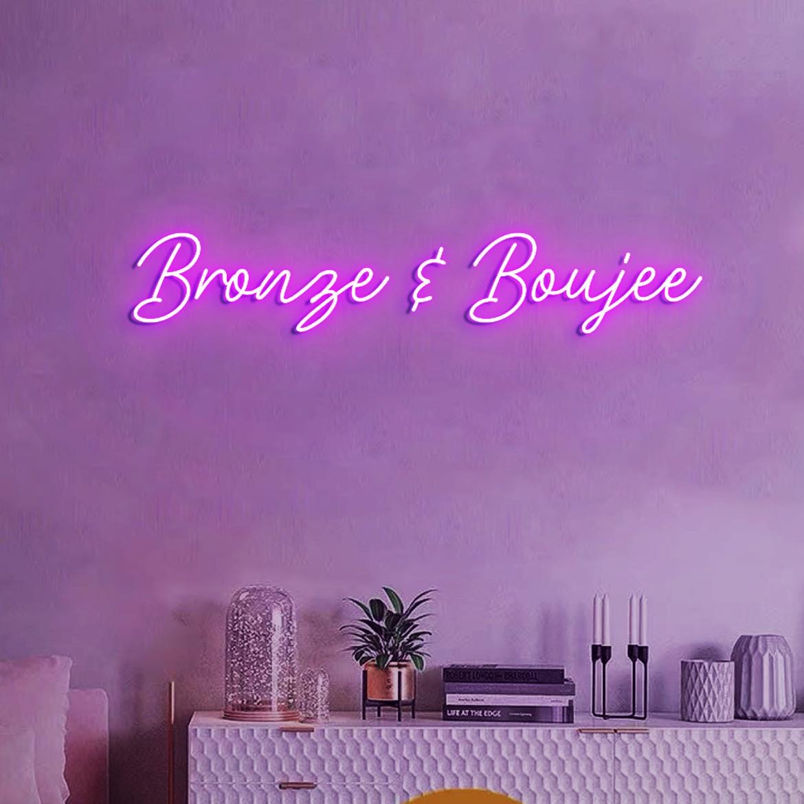 Bronze and Boujee Neon Sign, Bronze & Boujee Tanning Salon Wall Decor Idea, Bronzed Studio Wall Neon Light, Bronze Body Tanning Neon Sign