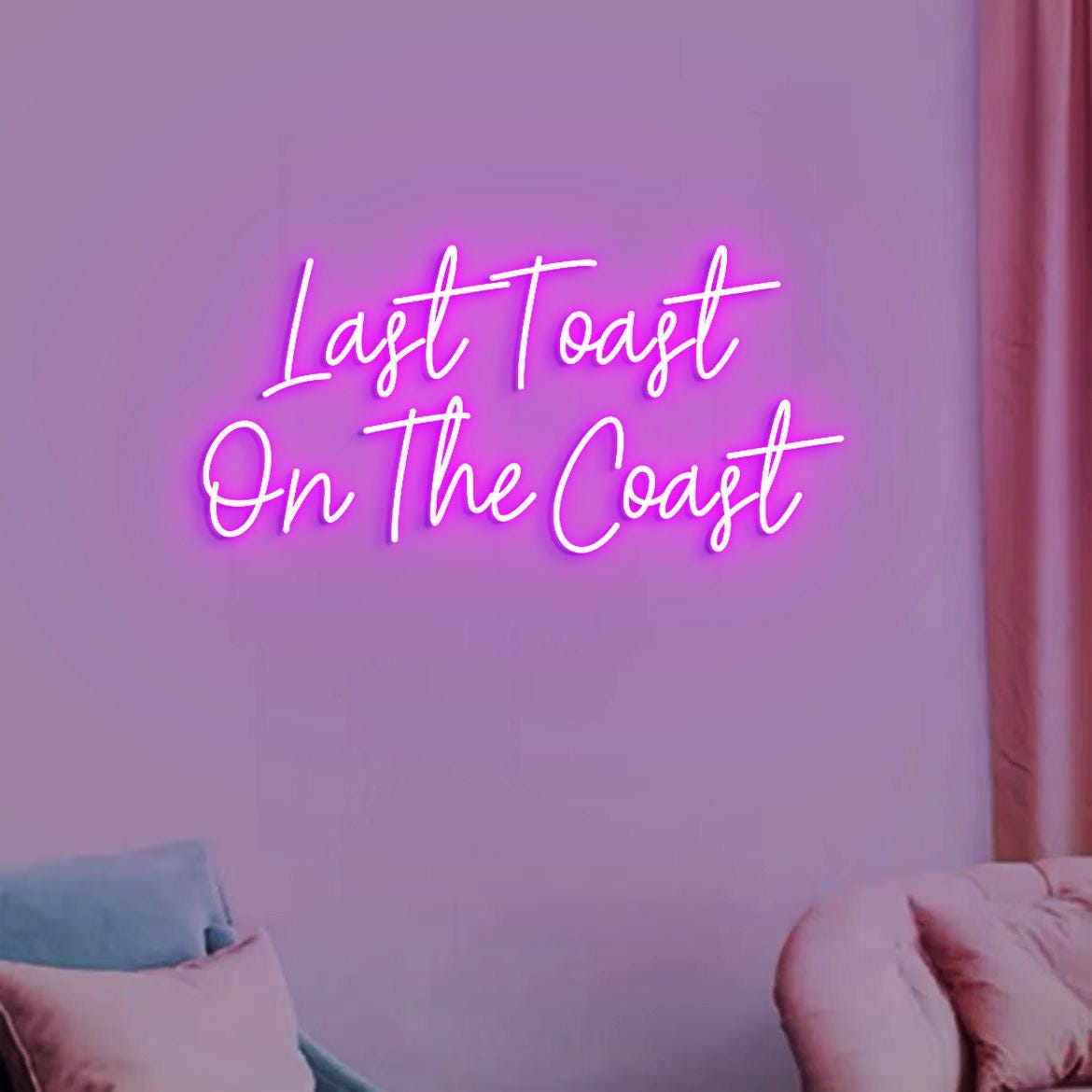 Last Toast On the Coast Sign Neon Light, Beach Bachelorette Party Backdrop Decor, Beach Bach Sign. Coastal Bachelorette Party Decor Neon