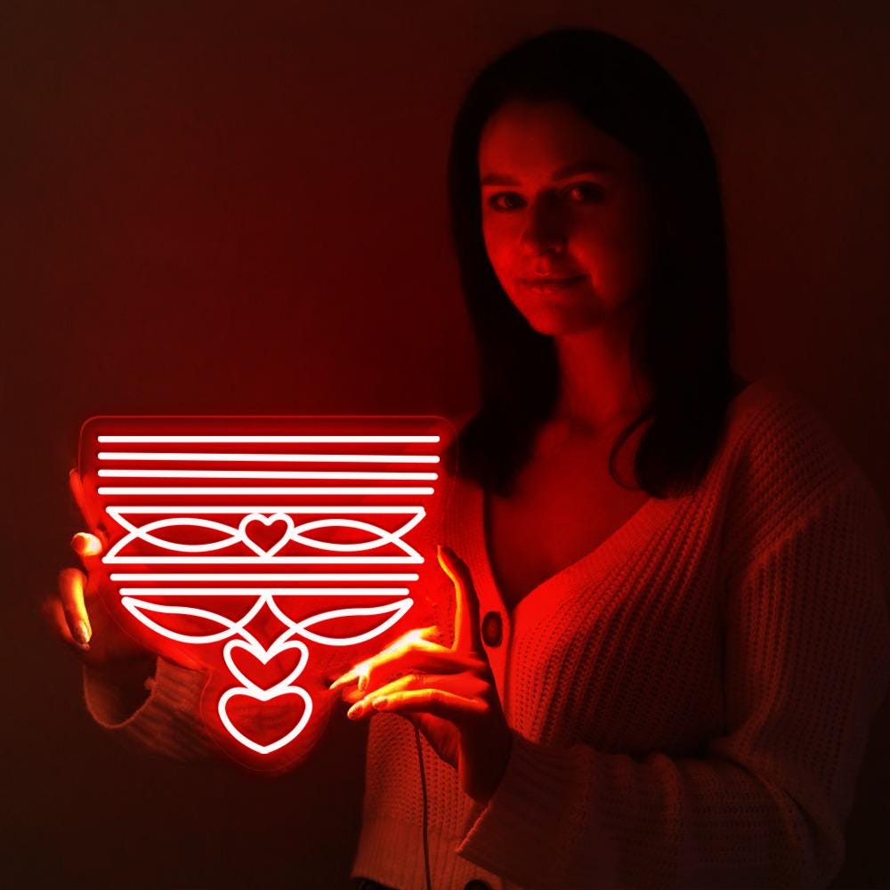 Western Valentine's Day Neon, Cowboy Boot Stitch, Romantic Couple Neon, Heart Boot Stitch Country Love Cowboy Style, Valentine's Day Gifts