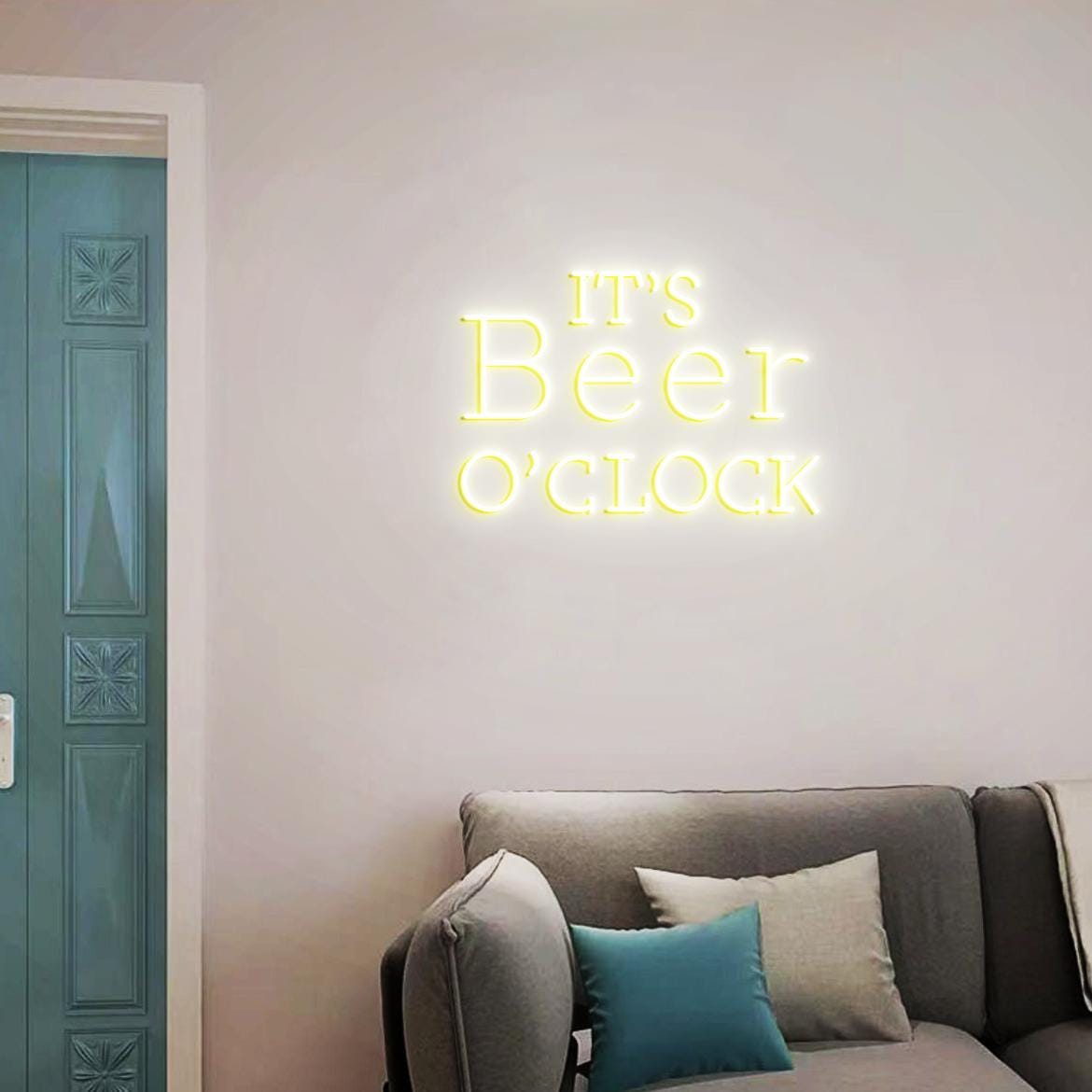 It's Beer O'clock Neon Sign, Beer O'clock, Beer Bar Wall Art, Beer Pub Decor Sign, Beer Sign for Home Beer Bar, Vintage Beer