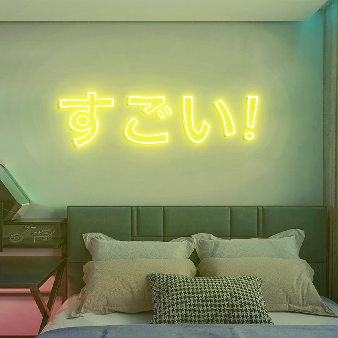 Japanese - Sugoi (means awesome!), Sugoi Neon Sign, Japanese Neon Sign Light for Video Game Room Decoration, Sugoi!