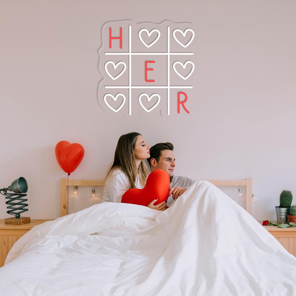 Love Him And Love Her Xoxo Couple Neon, Valentine's Day For Women And Men Neon, Couple Neon for Women, Valentine's Day Gifts, Valentines Day