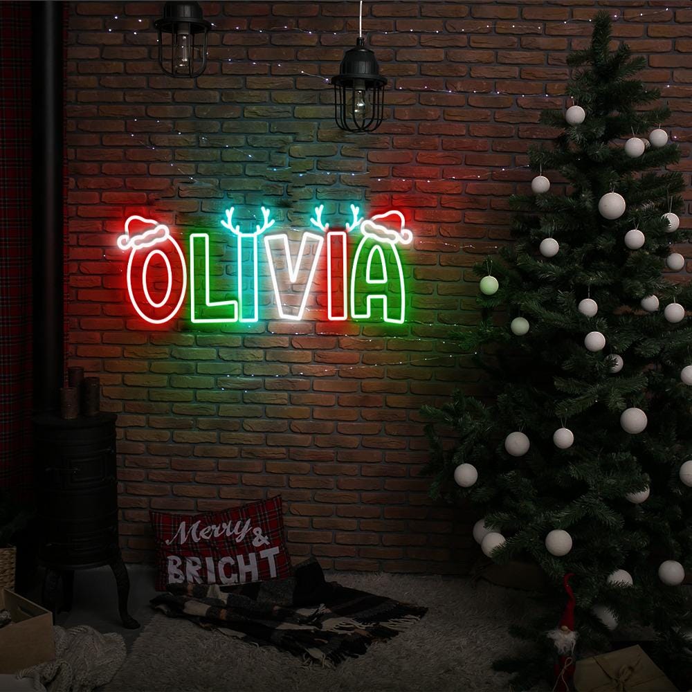 Custom Name Christmas Neon, Christmas Gifts, Christmas Neon Sign, Family photo Christmas Neon, Christmas Family, Christmas Neon Sign Gifts