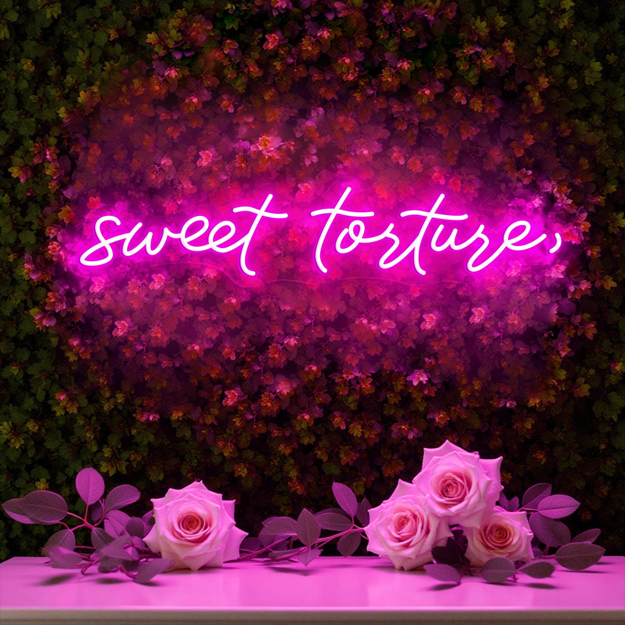 Sweet Torture Neon Sign: Custom LED Neon Sign for Romantic Room Wall Home Decor, Handmade Valentines Neon Light Gift for Her/Him