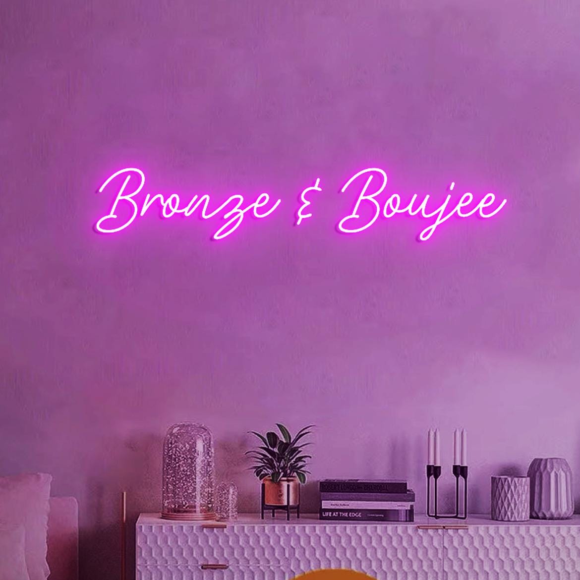 Bronze and Boujee Neon Sign, Bronze & Boujee Tanning Salon Wall Decor Idea, Bronzed Studio Wall Neon Light, Bronze Body Tanning Neon Sign