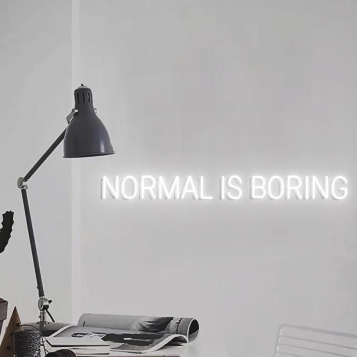 Custom Neon Sign Normal is Boring, Normal is Boring Sign, New Sign for Wall Decor, Motivational Wall Hanging, Neon Sign
