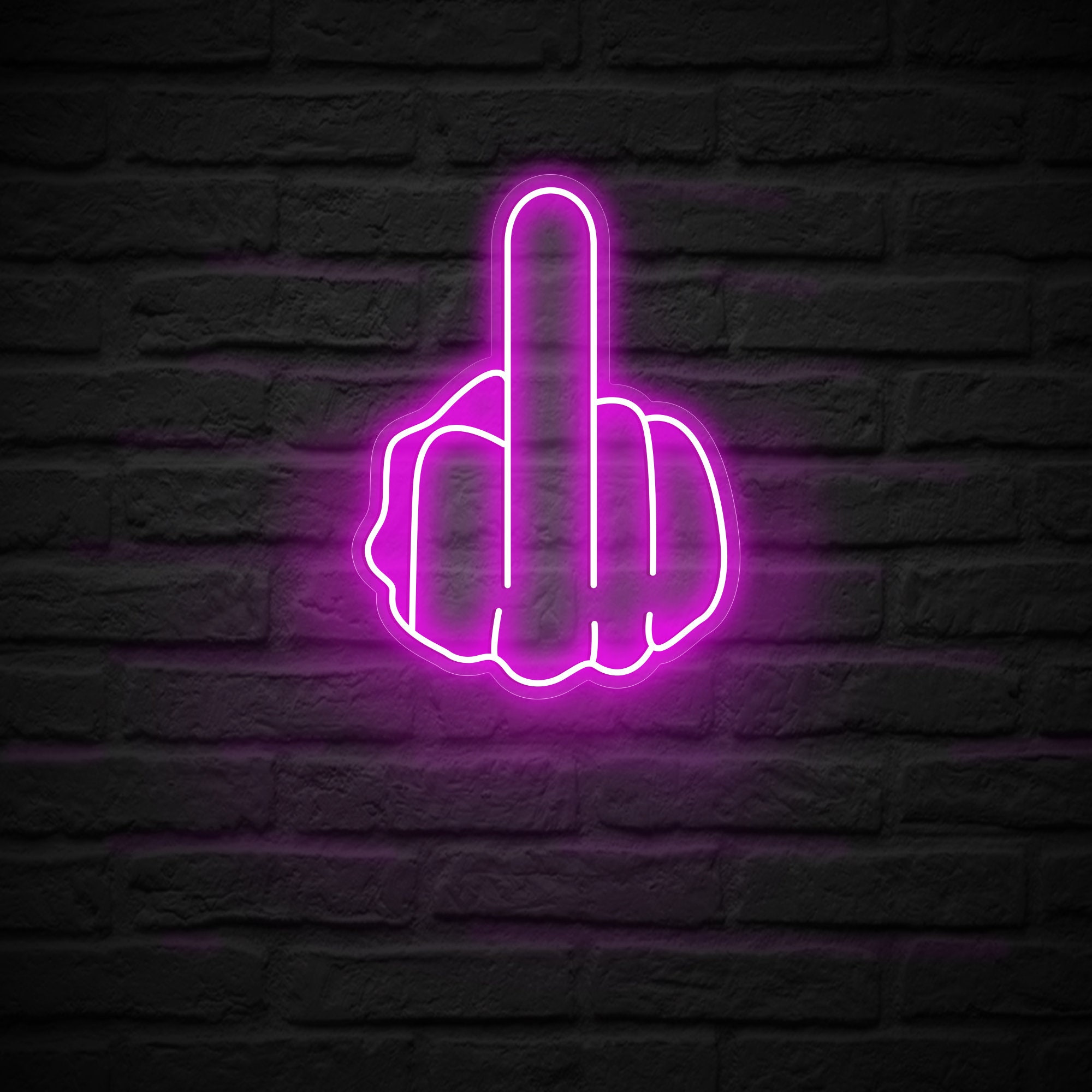 Middle finger Custom Neon Sign Lights Decor Game Room Wall, Decor Home Personalized Gifts From NeonArtists