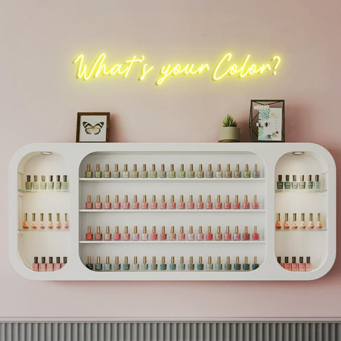 What's your Color? Nail Beauty Neon Light Sign, Nail Room Wall Art, Neon Sign for Nail Polish Rack Wall, Nail Business Wall Sign Display